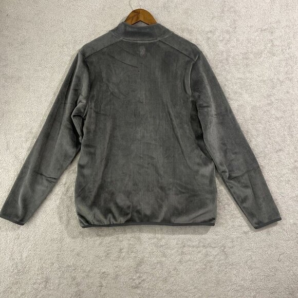 NEW Spyder Mens M Gray 1/4 Zip Pullover Sweatshirt Polyester  Blend Ribbed - Picture 2 of 9